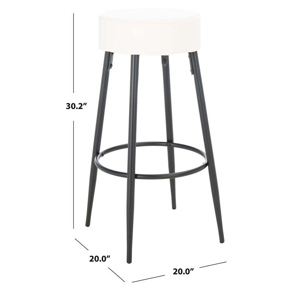 Safavieh Bohden Round Bar Stool - Ivory / Black