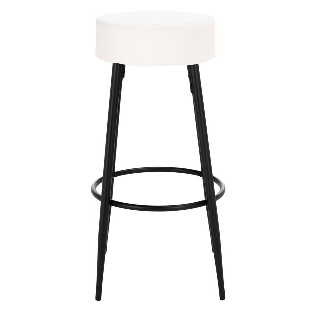 Safavieh Bohden Round Bar Stool - Ivory / Black