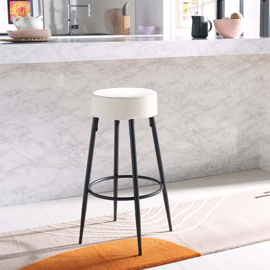 Safavieh Bohden Round Bar Stool - Ivory / Black