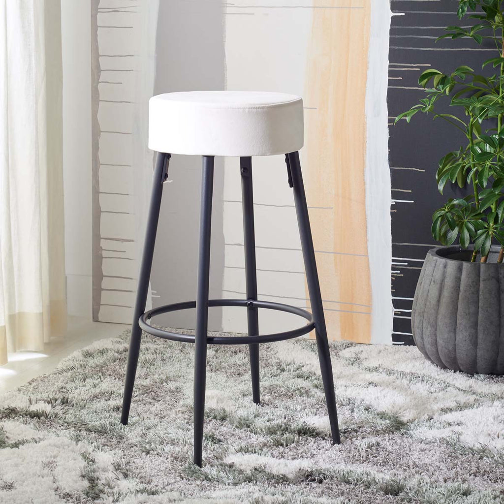 Safavieh Bohden Round Bar Stool - Ivory / Black