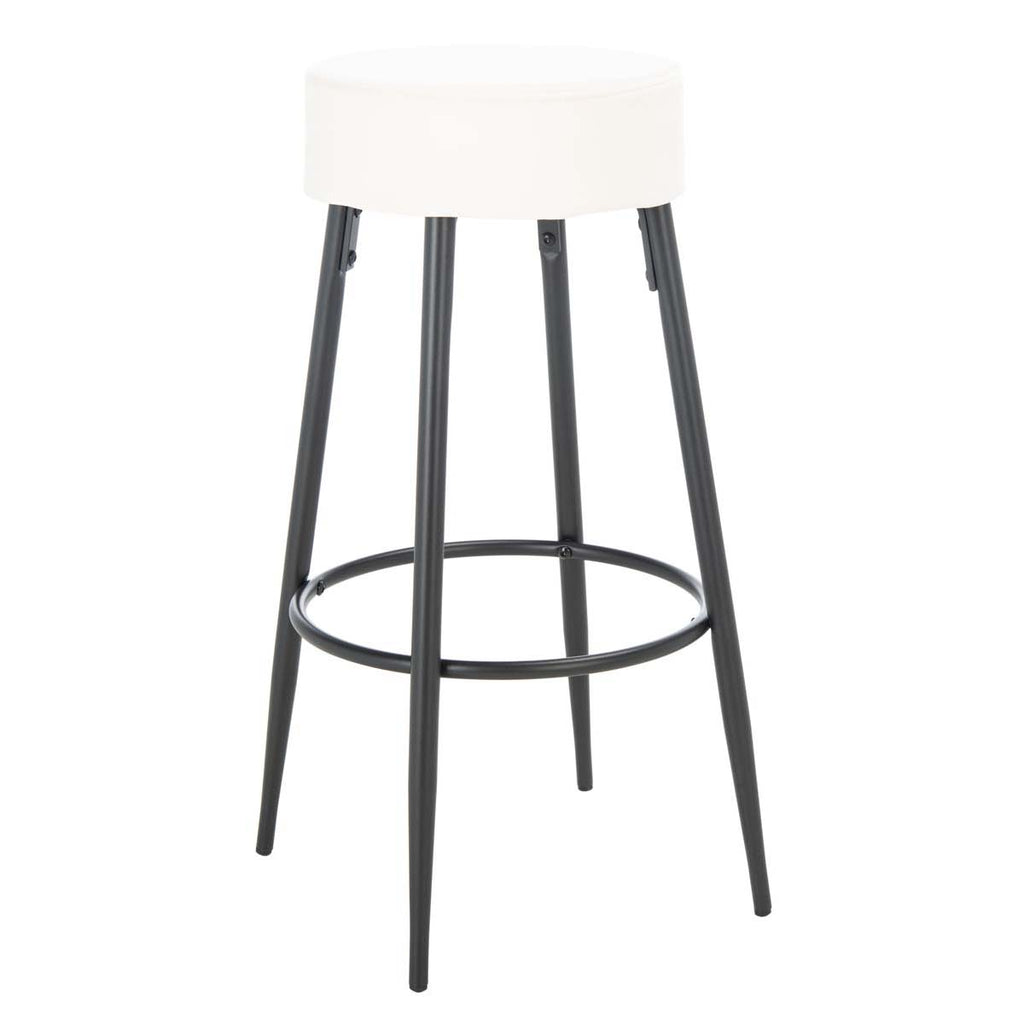 Safavieh Bohden Round Bar Stool - Ivory / Black