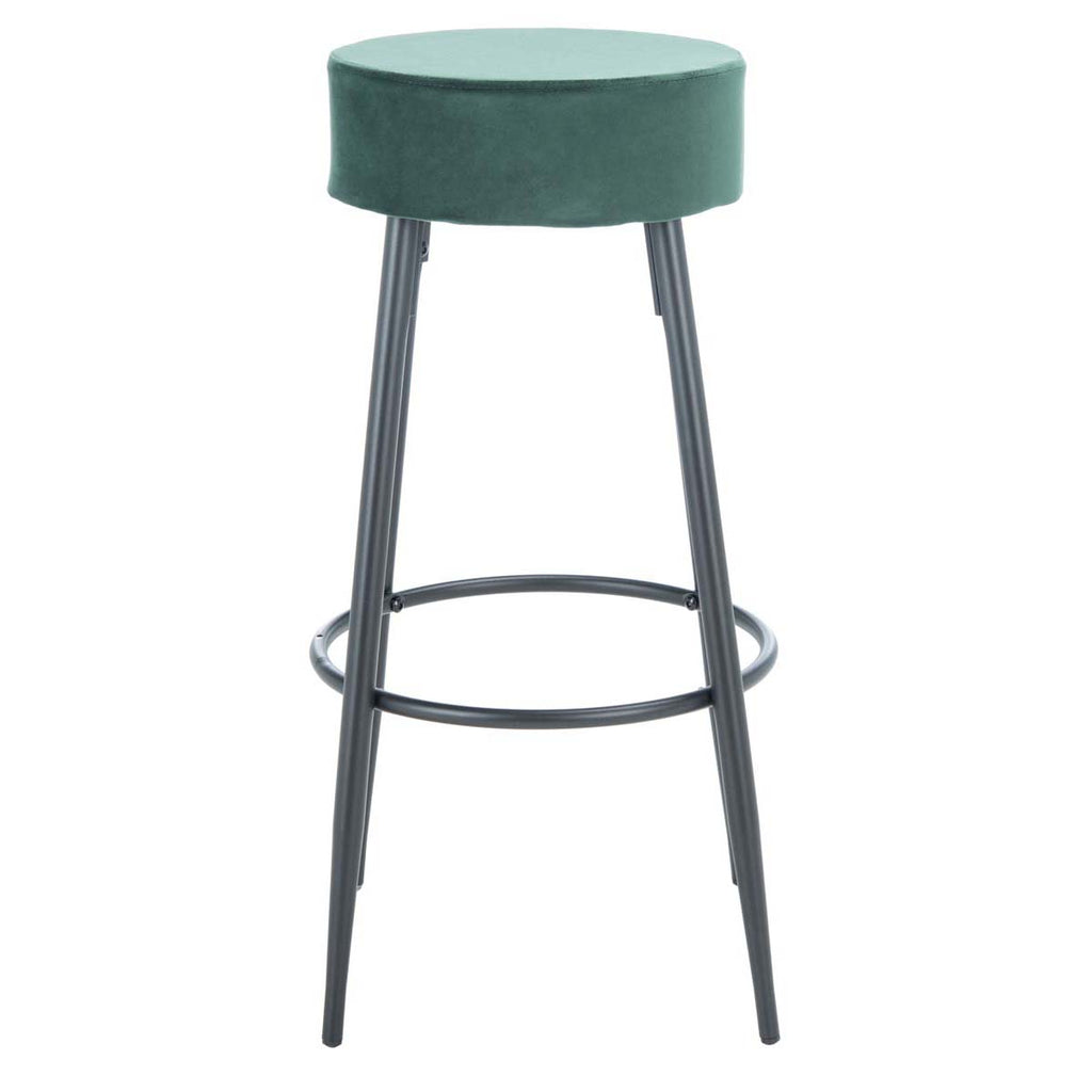 Safavieh Bohden Round Bar Stool - Malachite Green / Black