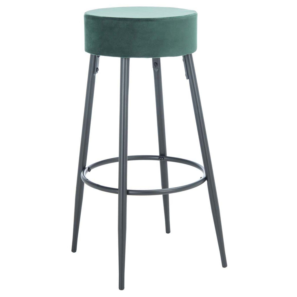 Safavieh Bohden Round Bar Stool - Malachite Green / Black