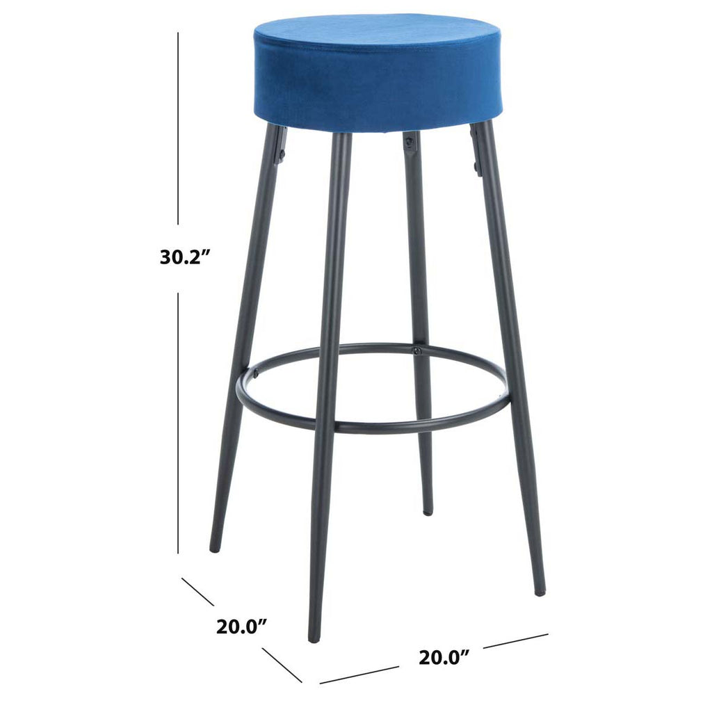 Safavieh Bohden Round Bar Stool - Navy / Black