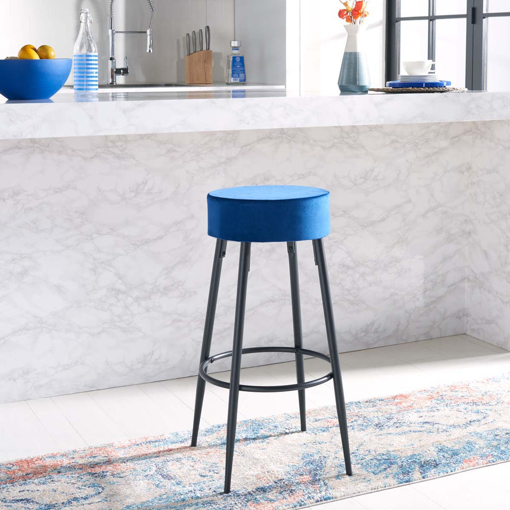 Safavieh Bohden Round Bar Stool - Navy / Black