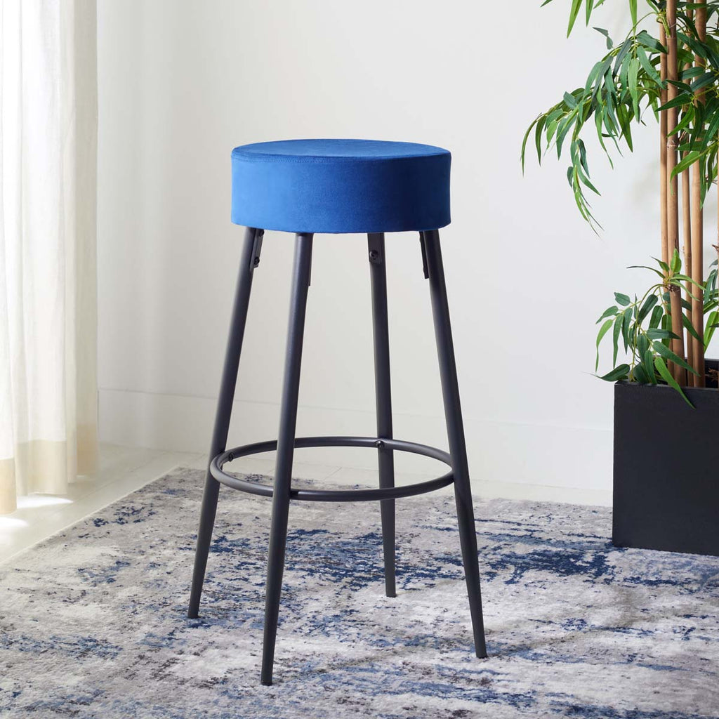 Safavieh Bohden Round Bar Stool - Navy / Black