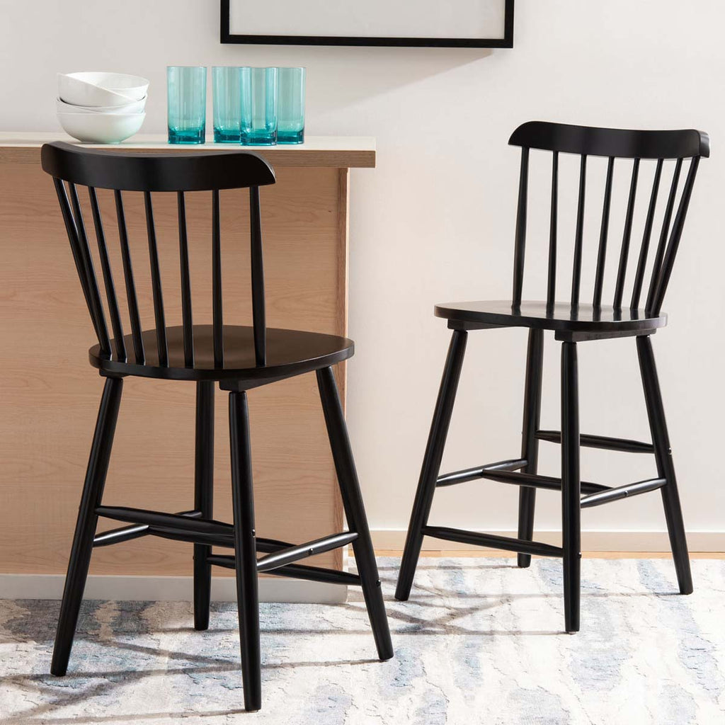 Safavieh Galena Counter Stool - Black (Set of 2)