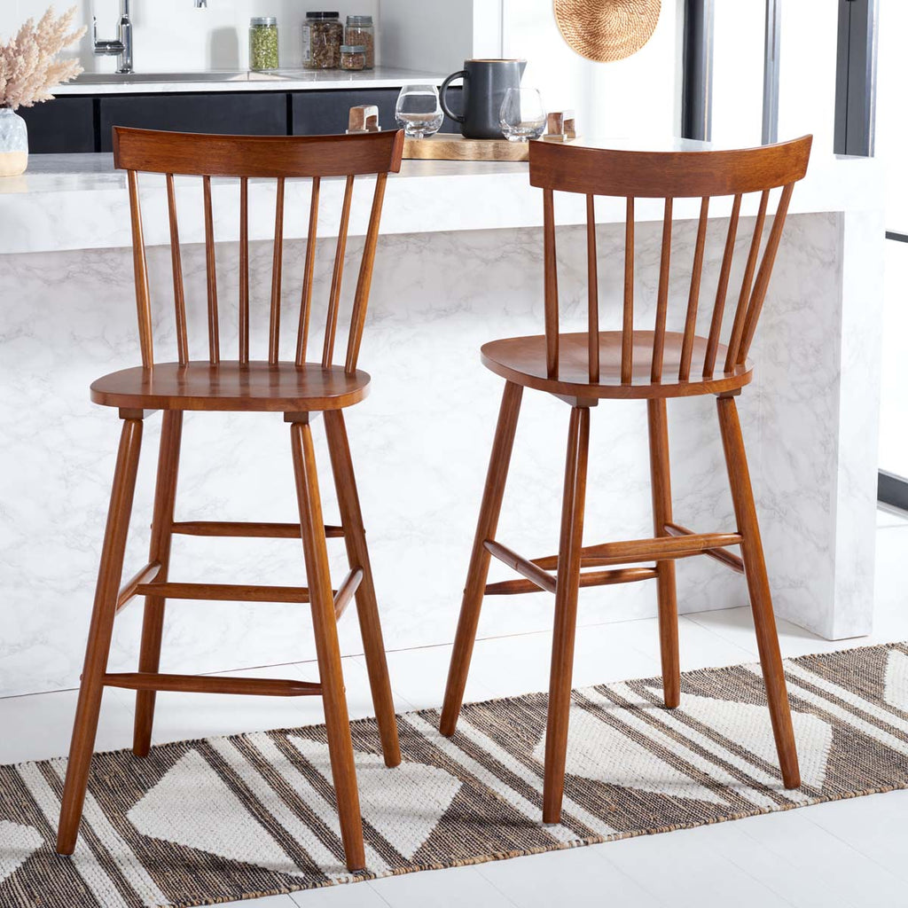 Safavieh Providence Bar Stool - Walnut (Set of 2)