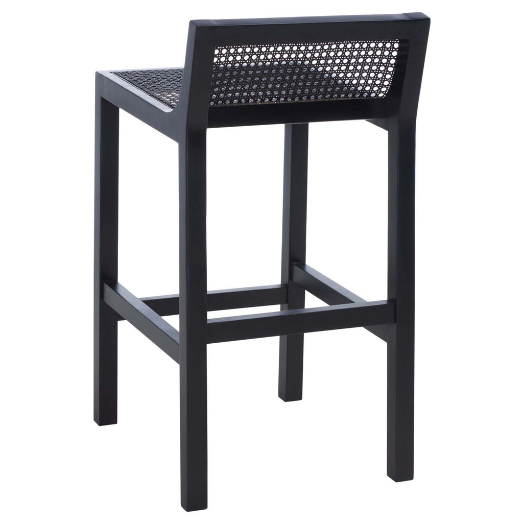 Safavieh Saito Lowback Cane Counter Stool - Black