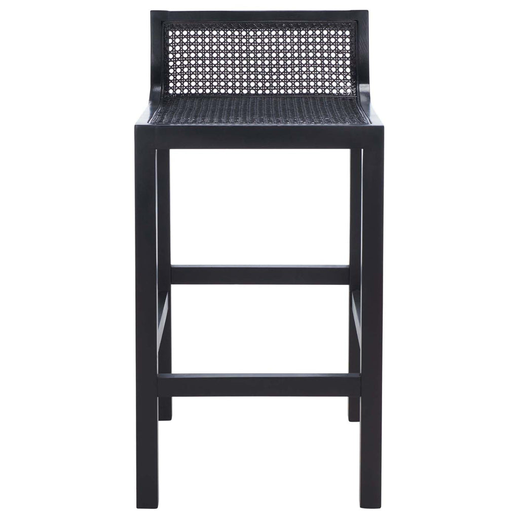 Safavieh Saito Lowback Cane Counter Stool - Black