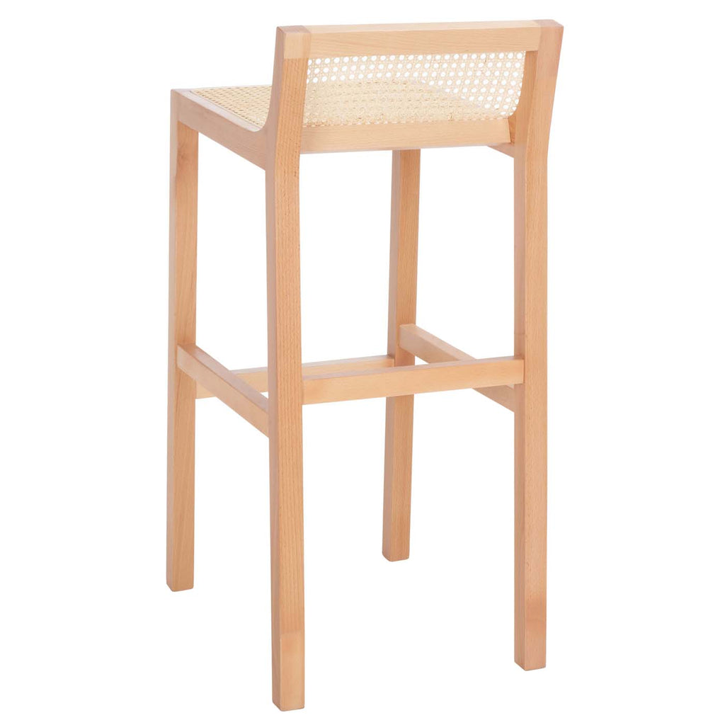 Safavieh Saito Low Back Cane Bar Stool - Natural