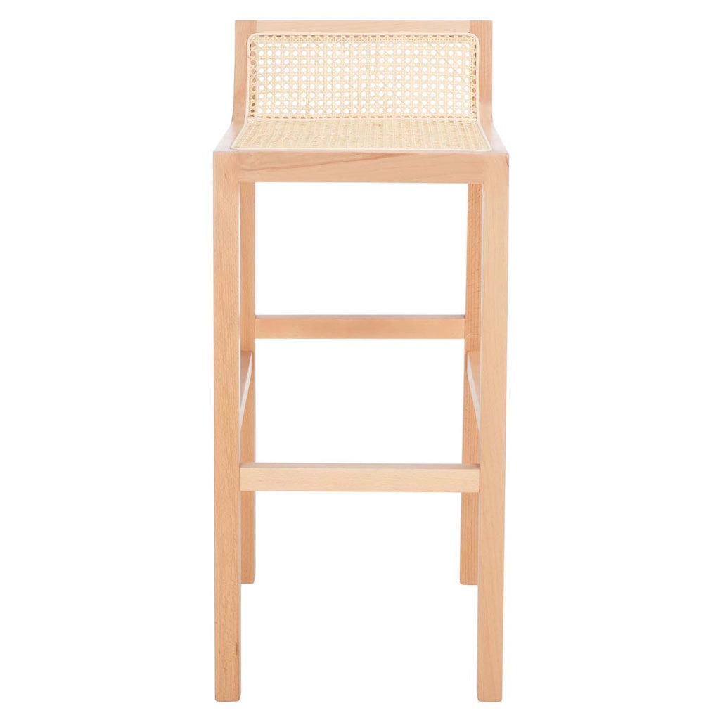 Safavieh Saito Low Back Cane Bar Stool - Natural