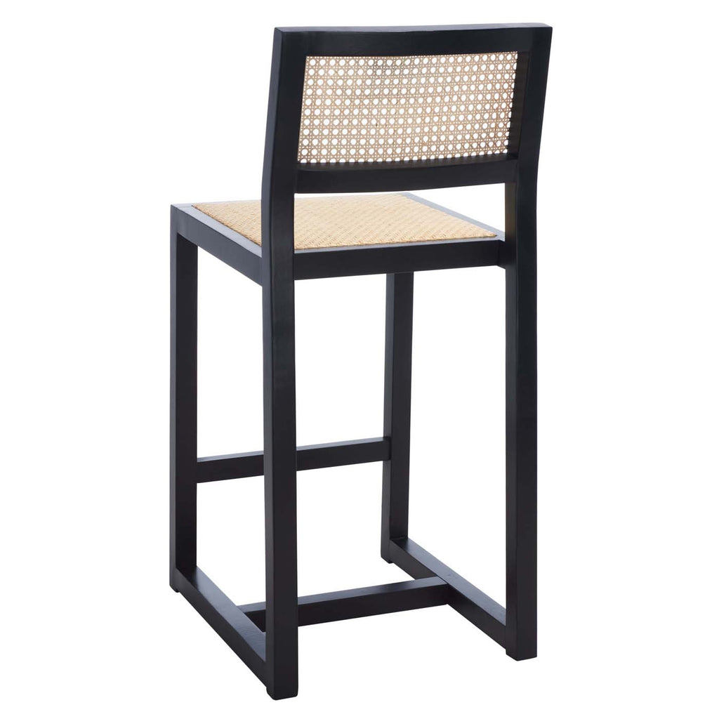 Safavieh Seika Rattan Counter Stool - Black / Natural