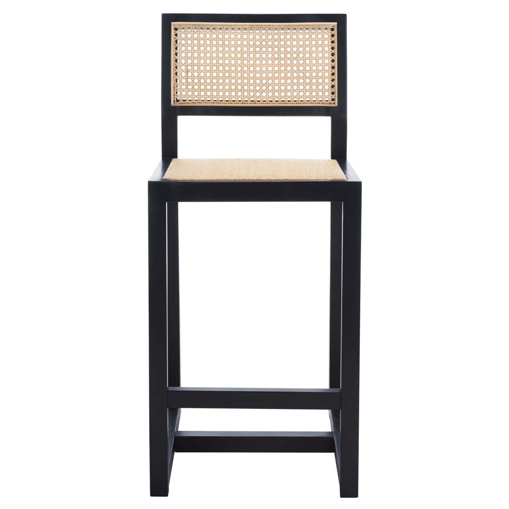 Safavieh Seika Rattan Counter Stool - Black / Natural