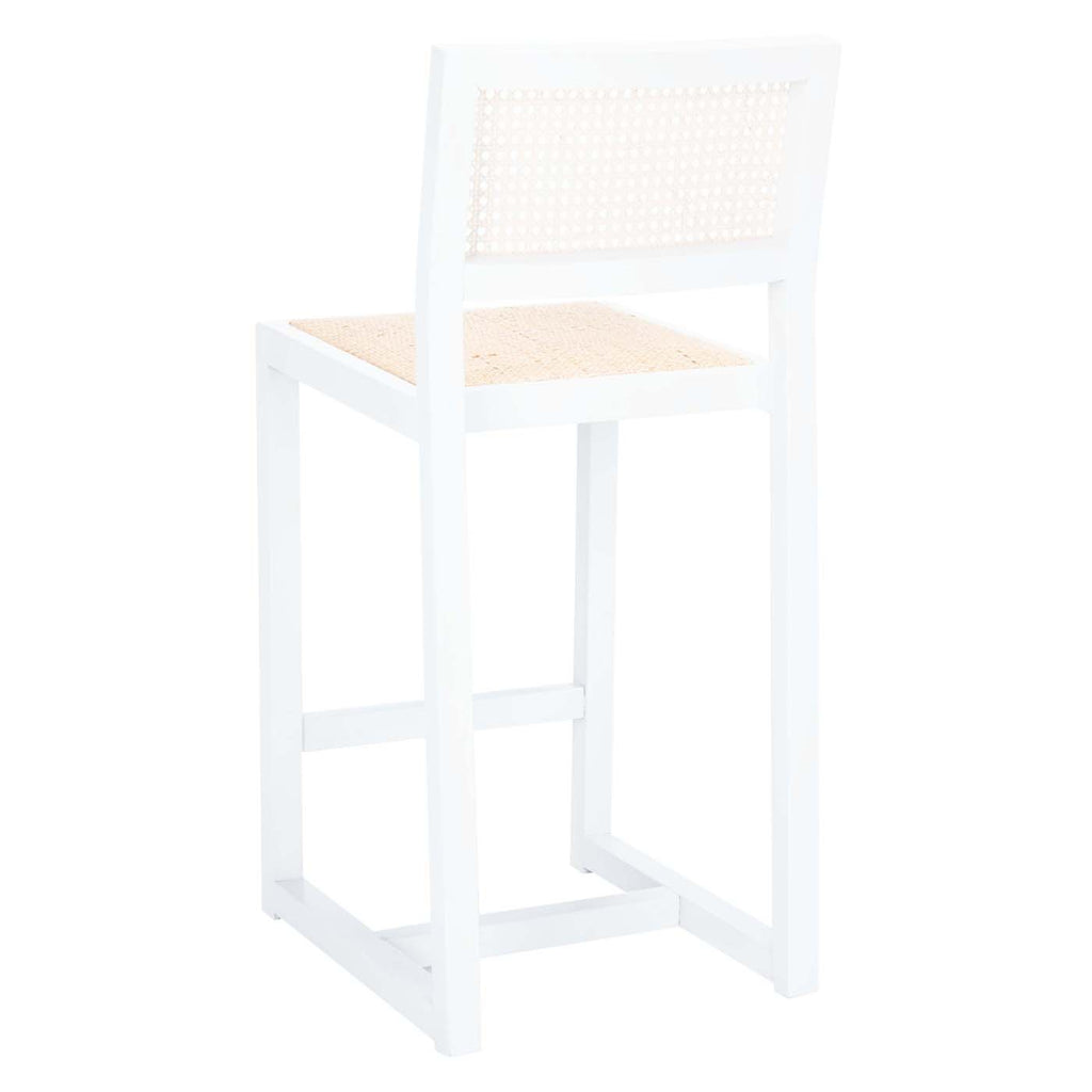 Safavieh Seika Rattan Counter Stool - White / Natural