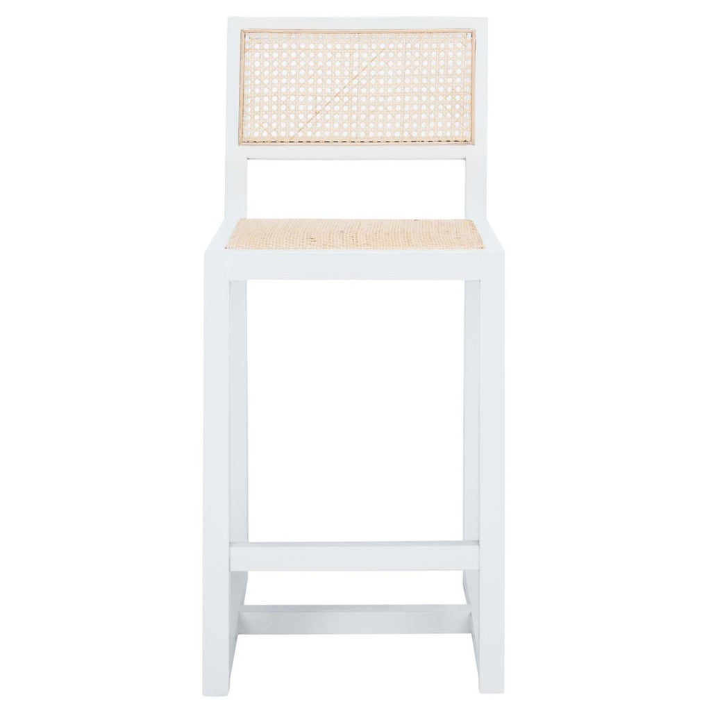 Safavieh Seika Rattan Counter Stool - White / Natural