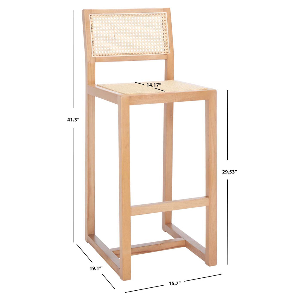 Safavieh Seika Rattan Bar Stool - Natural