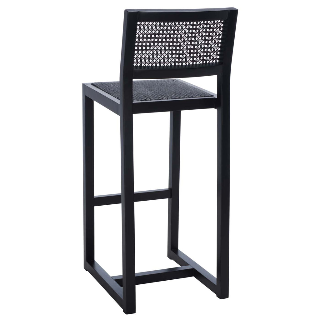 Safavieh Seika Rattan Bar Stool - Black