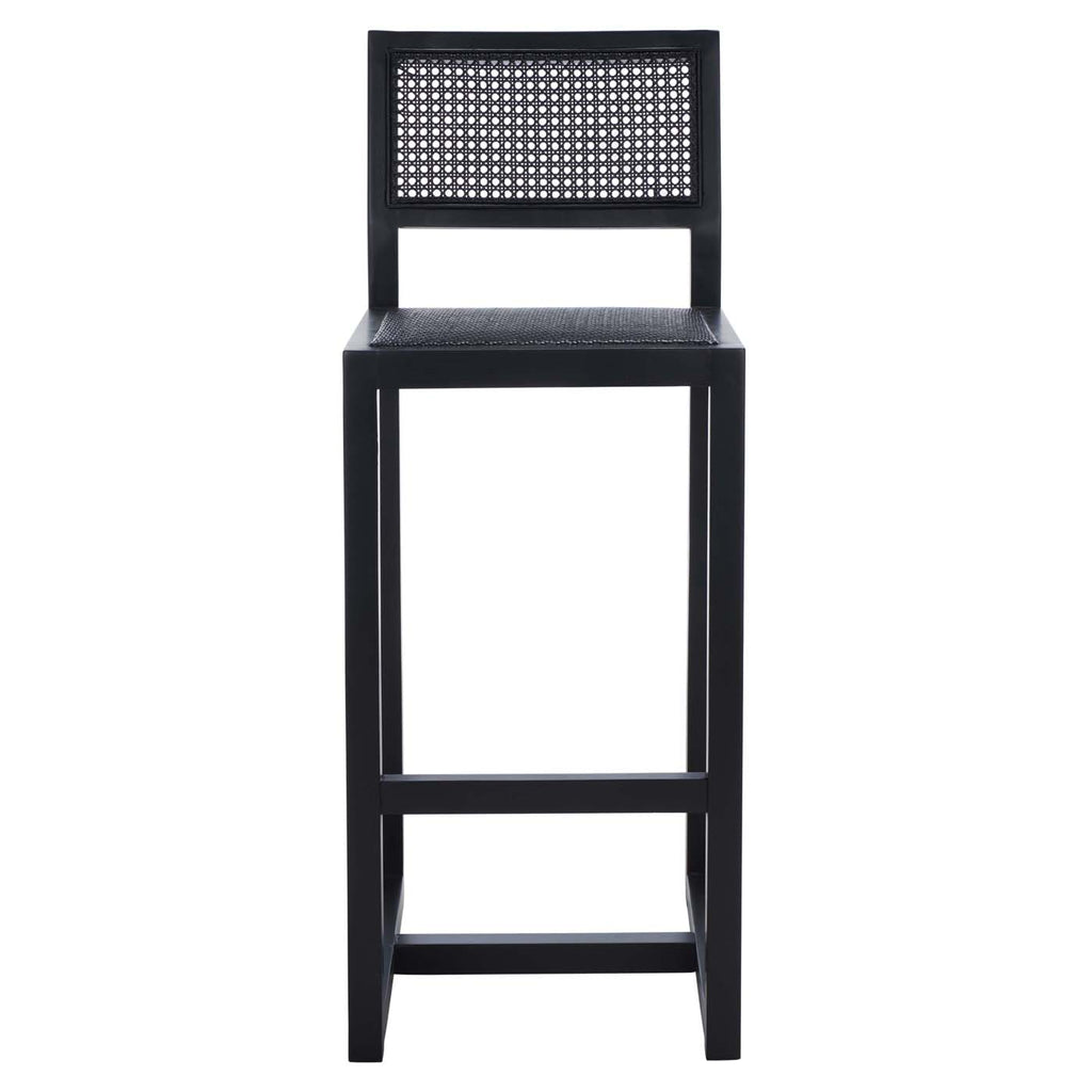 Safavieh Seika Rattan Bar Stool - Black