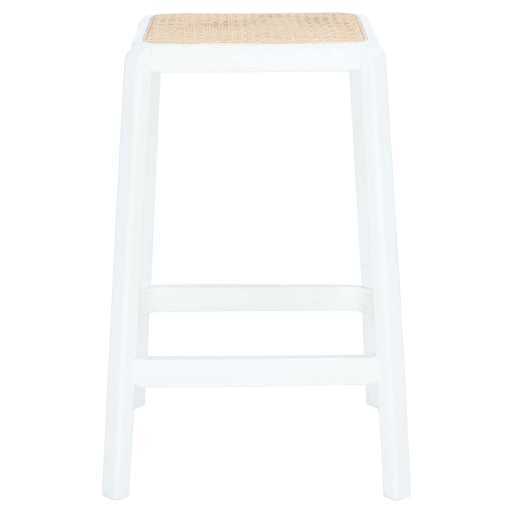 Safavieh Silus Backless Cane Counter Stool - White / Natural