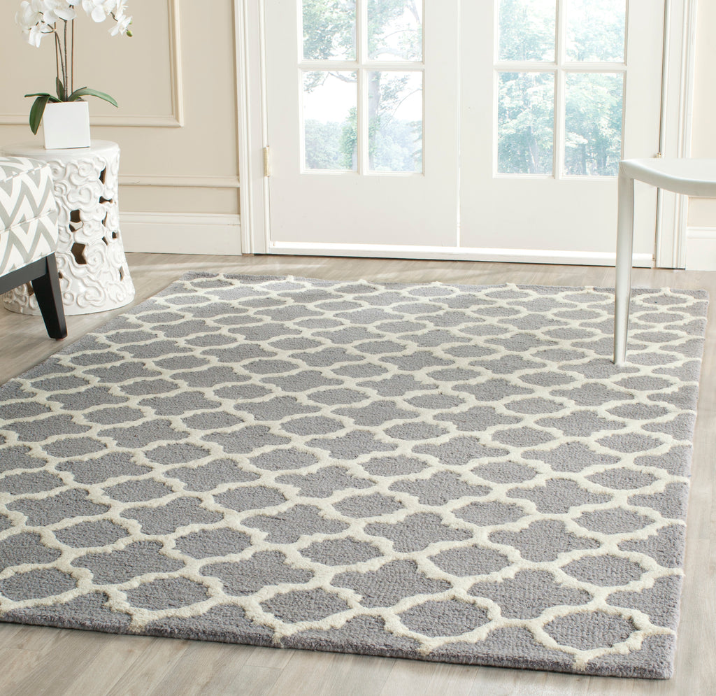 Contemporary Area Rug, CAM130D, 120 X 180 cm in Silver / Ivory