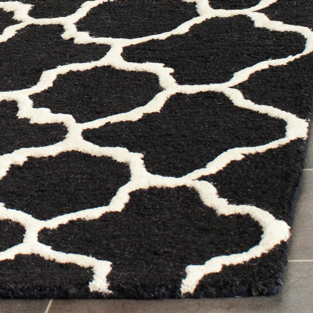 Contemporary Area Rug, CAM130E, 120 X 180 cm in Black / Ivory