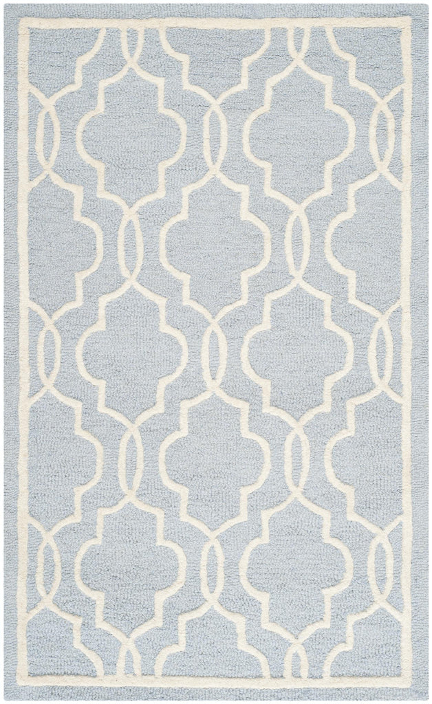 Contemporary Area Rug, CAM131A, 90 X 150 cm in Light Blue / Ivory