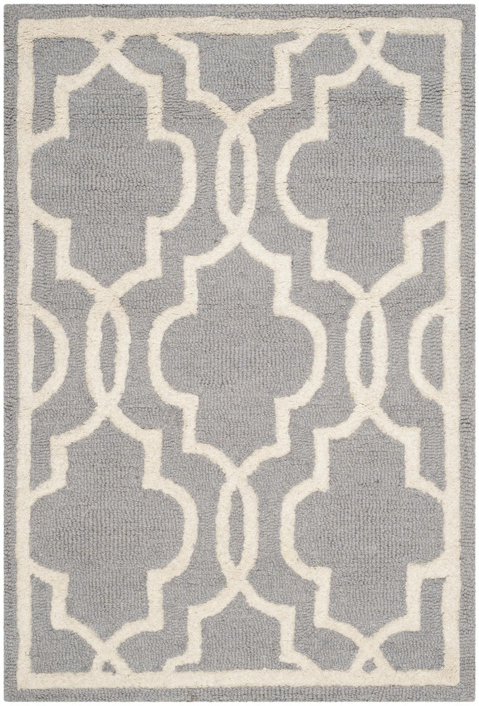 Contemporary Area Rug, CAM131D, 90 X 150 cm in Silver / Ivory