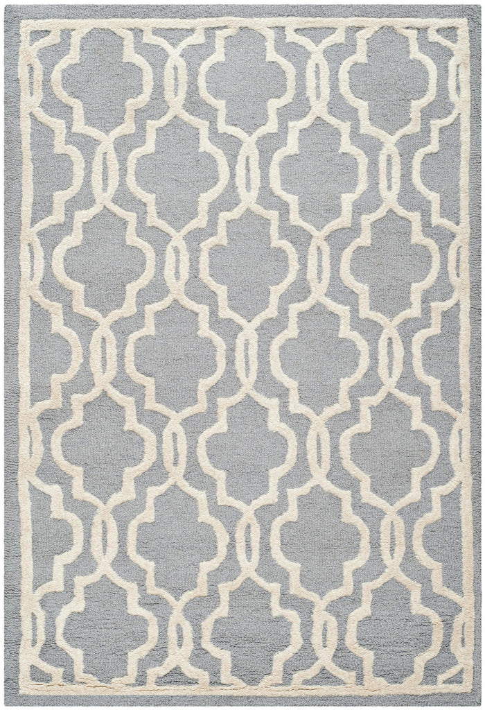 Contemporary Area Rug, CAM131D, 120 X 180 cm in Silver / Ivory