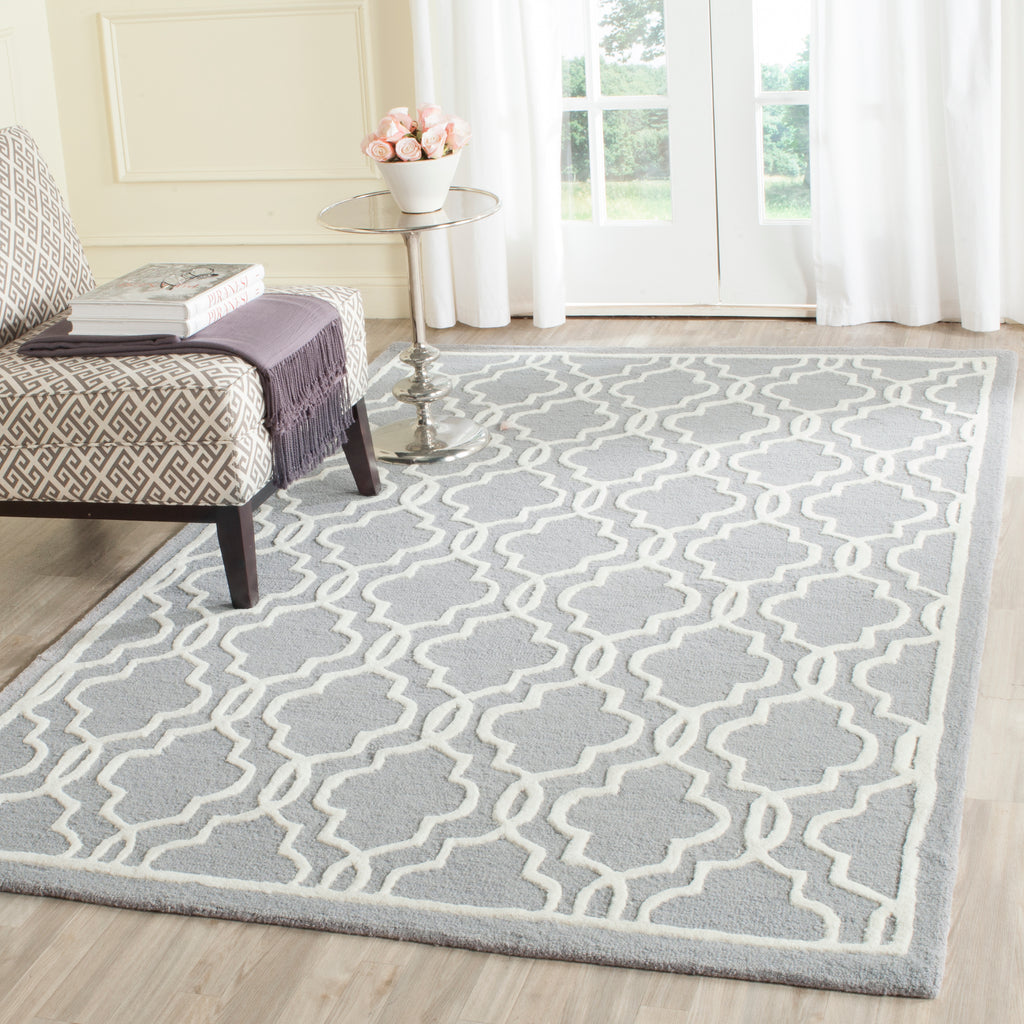 Contemporary Area Rug, CAM131D, 160 X 230 cm in Silver / Ivory