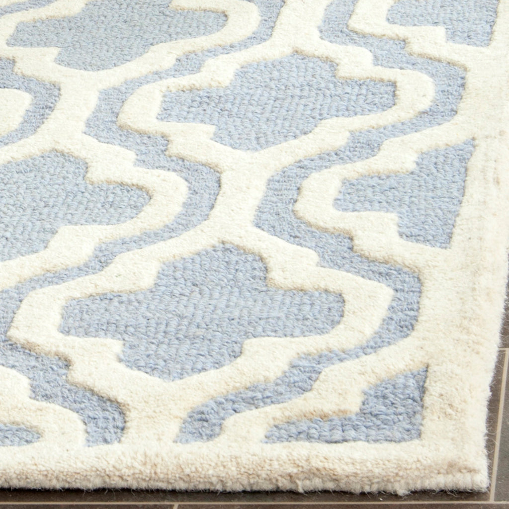 Contemporary Area Rug, CAM132A, 120 X 180 cm in Light Blue / Ivory