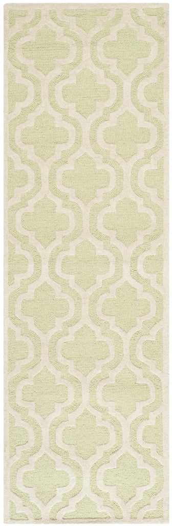 Contemporary Runner Rug, CAM132B, 62 X 240 cm in Light Green / Ivory