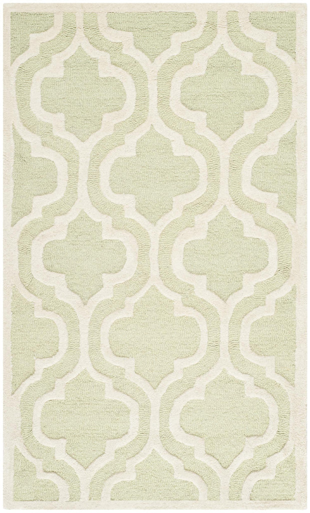 Contemporary Area Rug, CAM132B, 90 X 150 cm in Light Green / Ivory