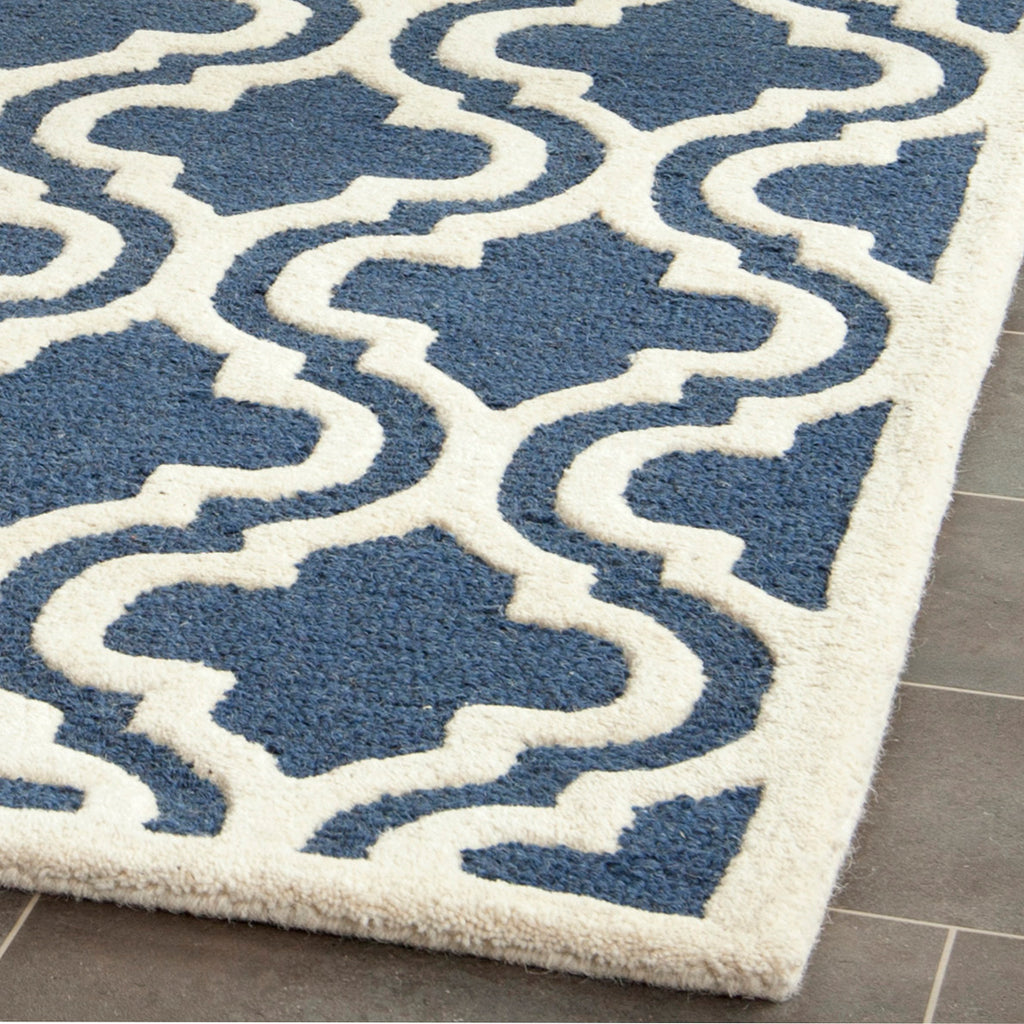 Contemporary Area Rug, CAM132G, 120 X 180 cm in Navy / Ivory