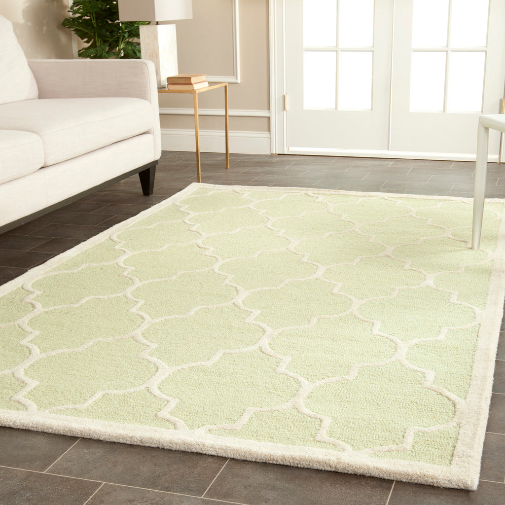 Contemporary Area Rug, CAM134B, 90 X 150 cm in Light Green / Ivory