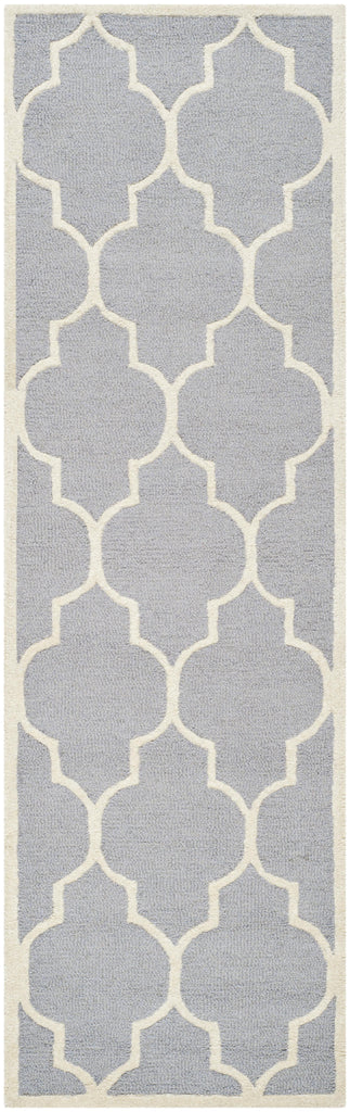 Contemporary Runner Rug, CAM134D, 62 X 240 cm in Silver / Ivory