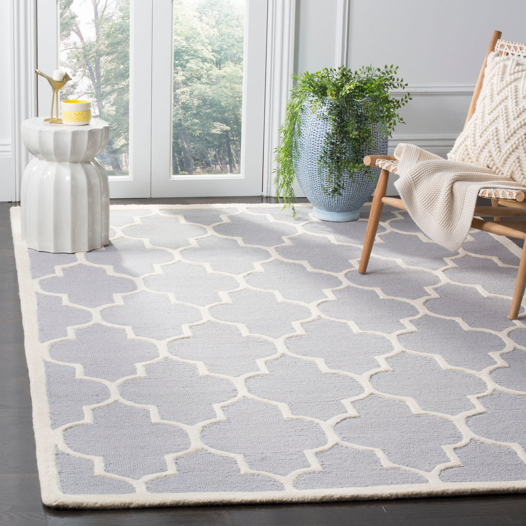 Contemporary Area Rug, CAM134D, 120 X 180 cm in Silver / Ivory