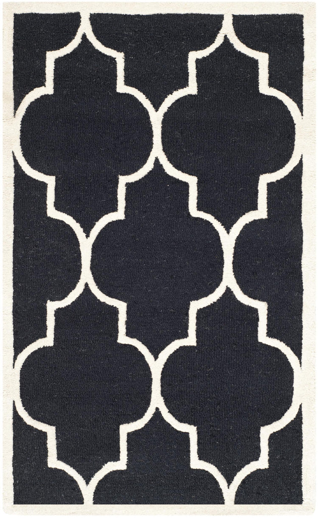 Contemporary Area Rug, CAM134E, 90 X 150 cm in Black / Ivory