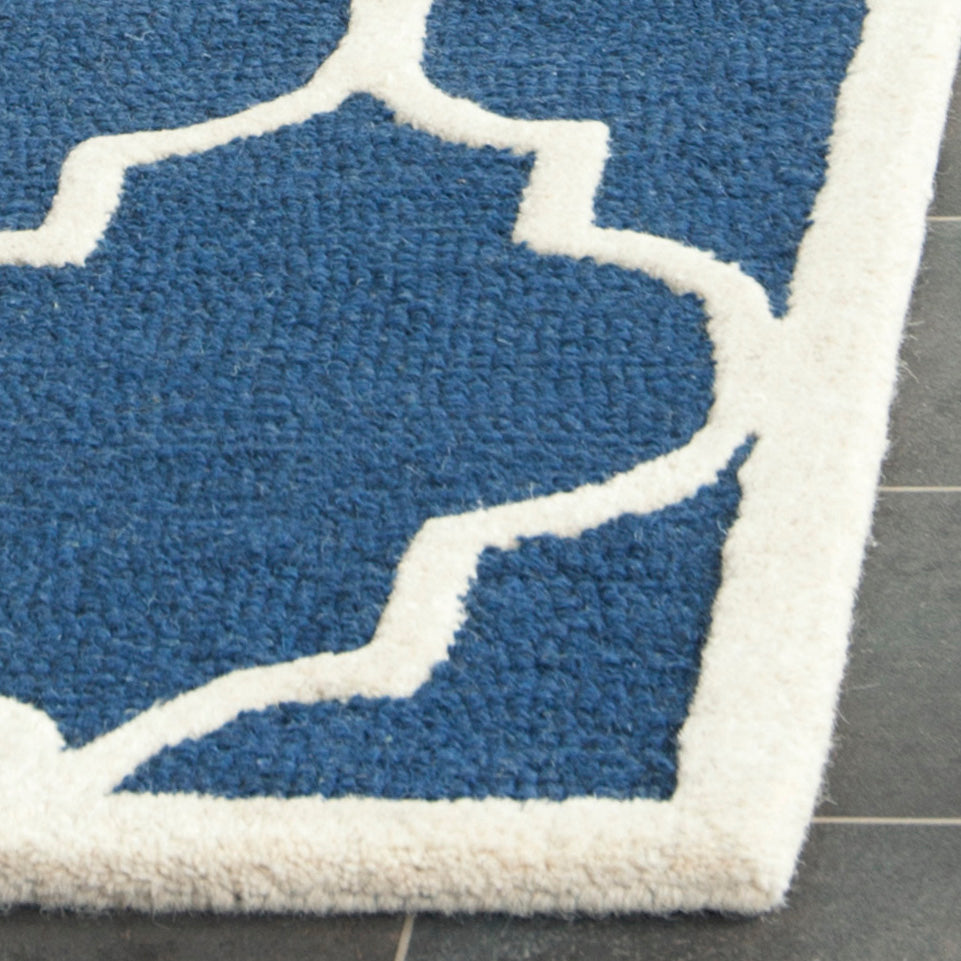 Contemporary Area Rug, CAM134G, 90 X 150 cm in Navy / Ivory