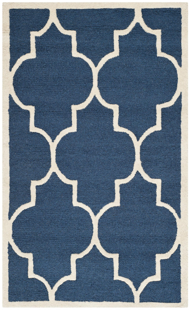 Contemporary Area Rug, CAM134G, 90 X 150 cm in Navy / Ivory