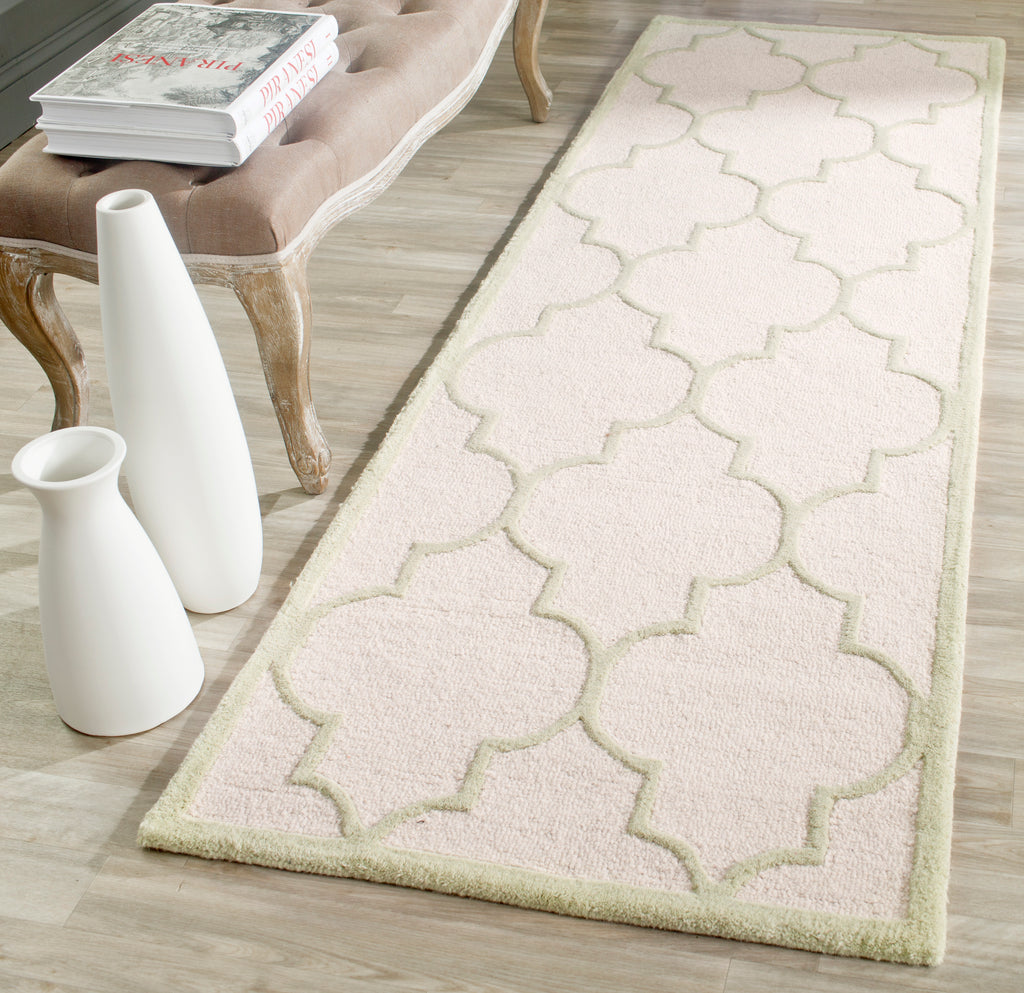 Contemporary Runner Rug, CAM134N, 62 X 240 cm in Ivory / Light Green