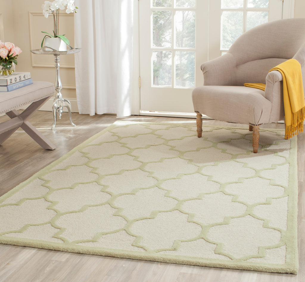 Contemporary Area Rug, CAM134N, 120 X 180 cm in Ivory / Light Green