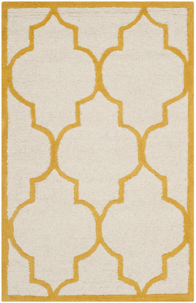 Contemporary Area Rug, CAM134U, 90 X 150 cm in Ivory / Gold