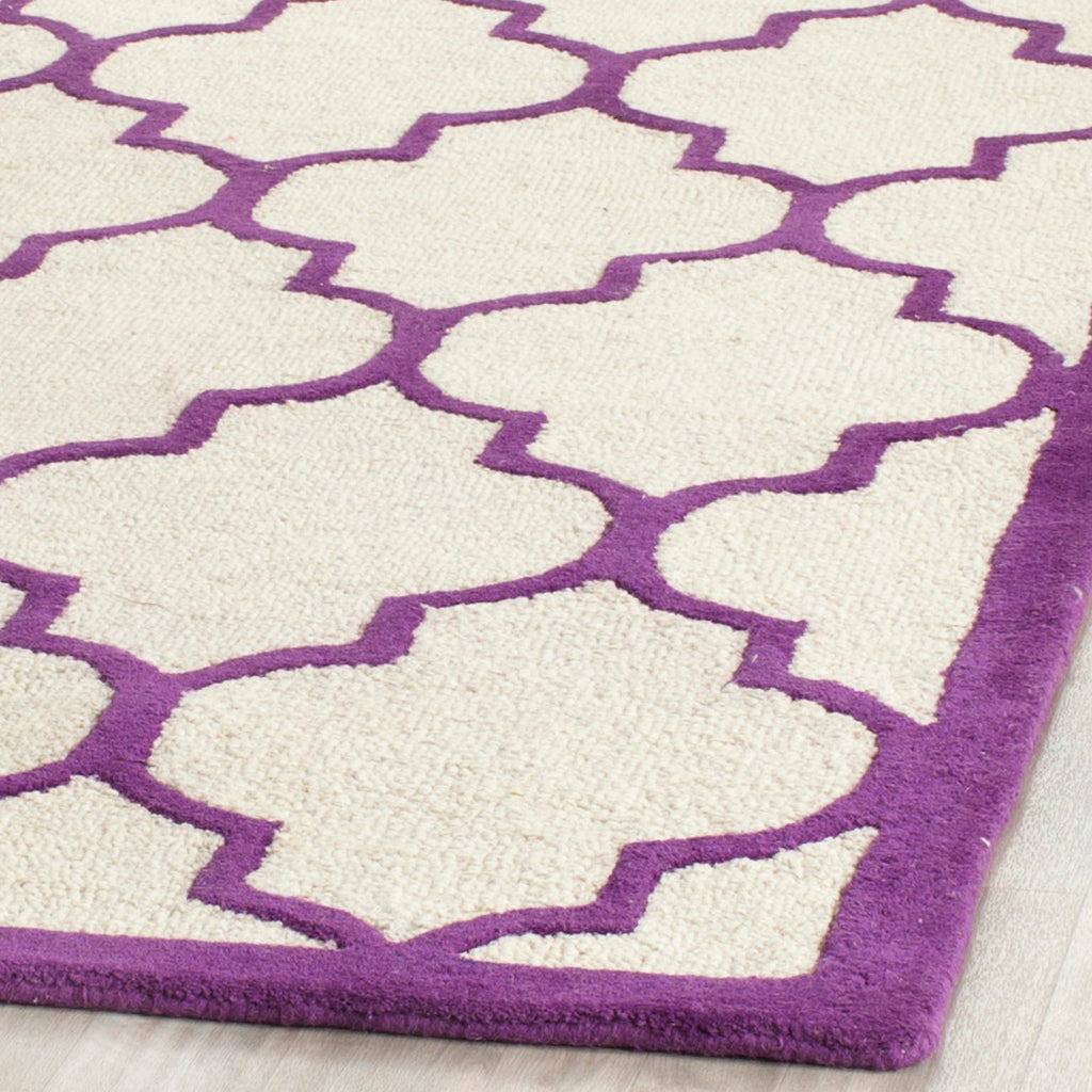 Contemporary Area Rug, CAM134V, 160 X 230 cm in Ivory / Purple