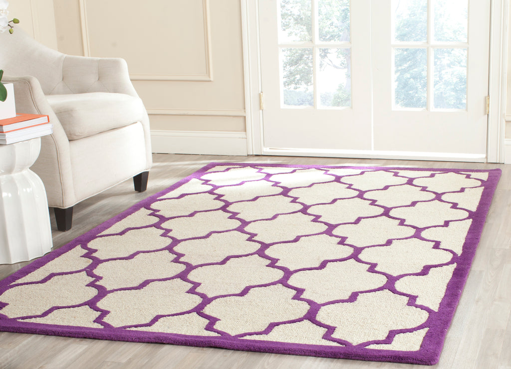 Contemporary Area Rug, CAM134V, 160 X 230 cm in Ivory / Purple