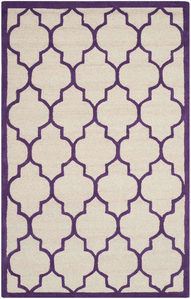 Contemporary Area Rug, CAM134V, 160 X 230 cm in Ivory / Purple