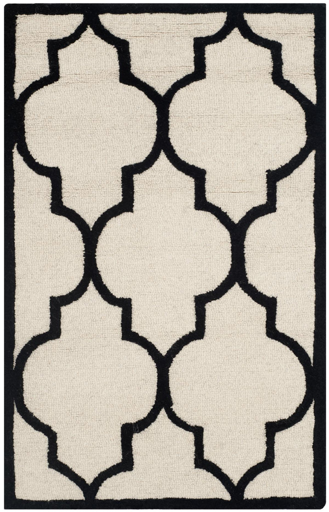 Contemporary Area Rug, CAM134W, 90 X 150 cm in Ivory / Black