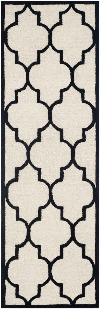 Contemporary Runner Rug, CAM134W, 62 X 240 cm in Ivory / Black