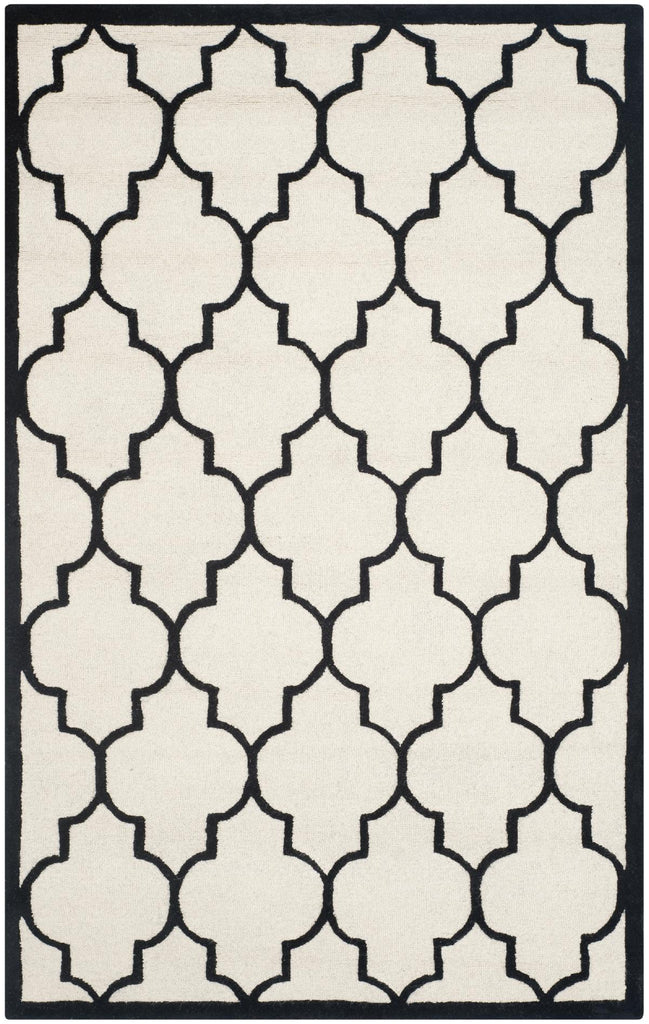 Contemporary Area Rug, CAM134W, 120 X 180 cm in Ivory / Black