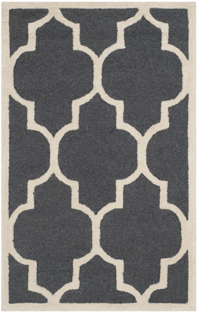 Contemporary Area Rug, CAM134X, 90 X 150 cm in Dark Grey / Ivory